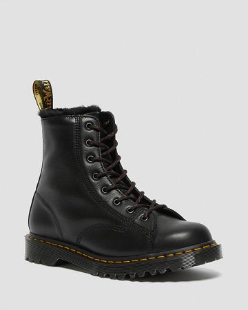 Dr Martens Barton Made in England Shearling Forede Læder Ankelstøvler Herre Sort | DK 433CTV